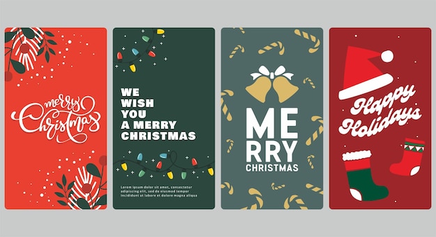 Flaches design der weihnachtskarte