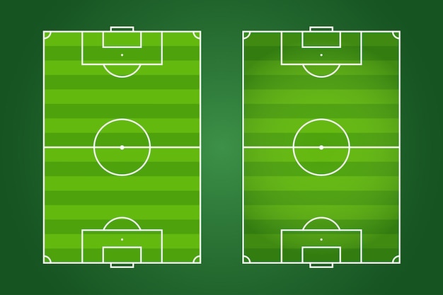 Flaches Design des Fußballplatzes Grafische Darstellung des Fußballplatzes Vektor des Fußballplatzes und des Layouts