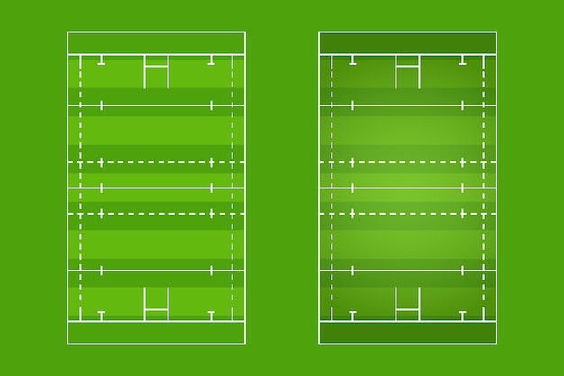 Flaches Design des Rugbyplatzes Grafische Illustration des Rugger-Feldes Vektor des Rugbyplatzes und des Layouts