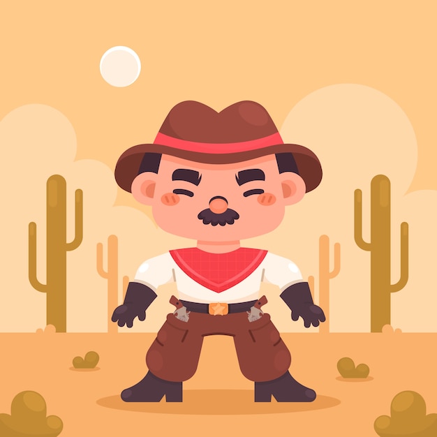 Flaches design gaucho cowboy illustration