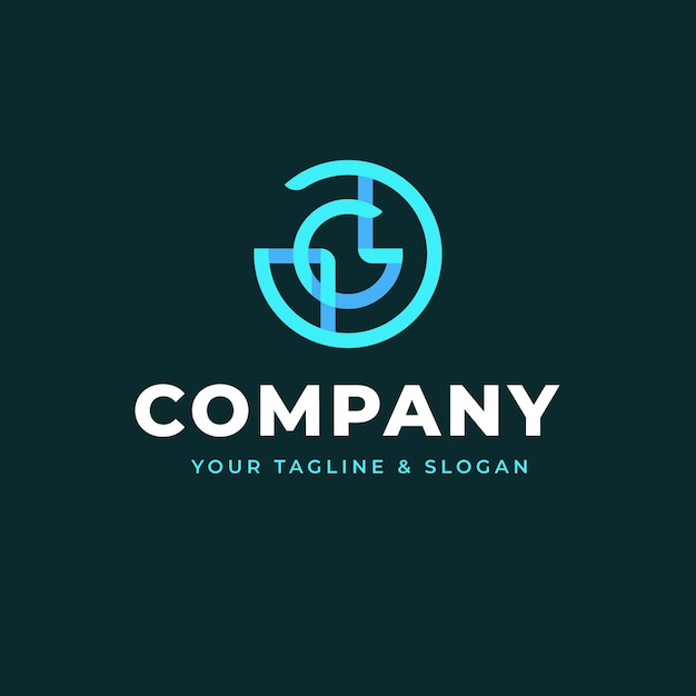 Flaches Design gg-Logo-Vorlage