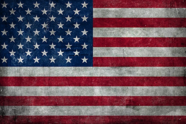 Flaches Design Grunge amerikanische Flagge