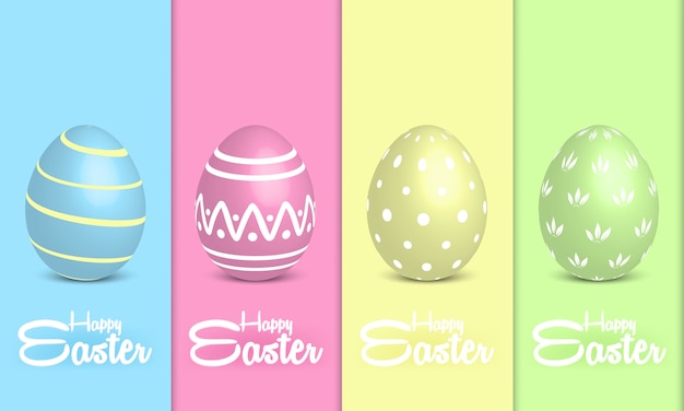 Vektor flaches design happy easter day hintergrund