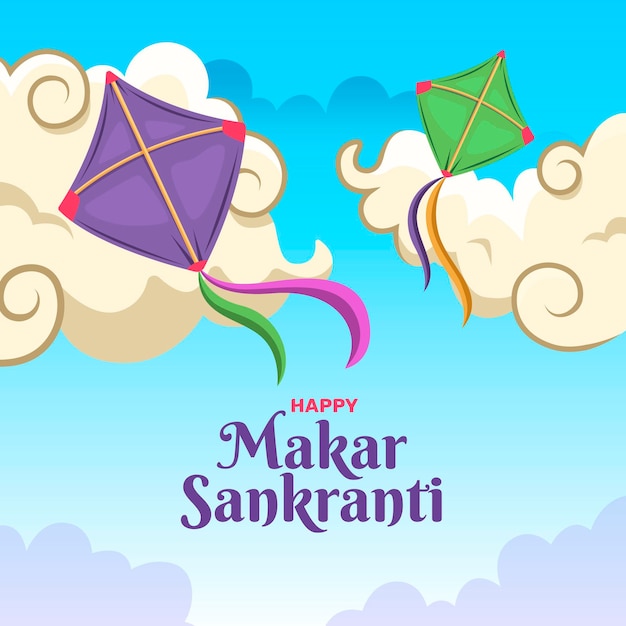 Flaches design makar sankranti