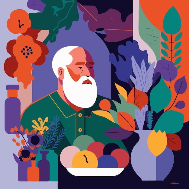 Flaches Design Matisse-Stil-Vektor-Illustration