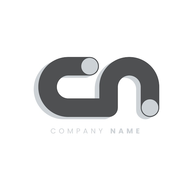 Vektor flaches design nc- oder cn-logo-vorlage