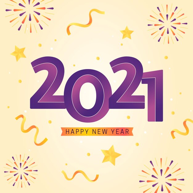 Flaches Design Neujahr 2021
