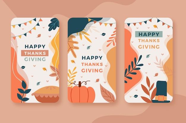 Flaches design thanksgiving instagram geschichten