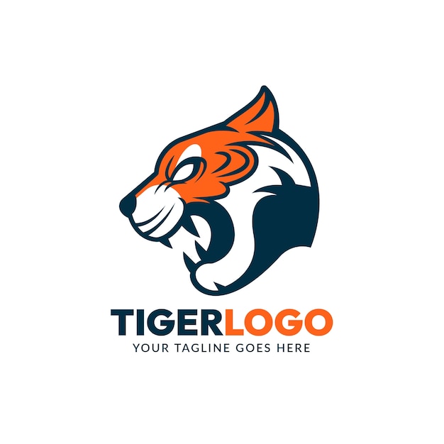 Vektor flaches design tiger-logo-design