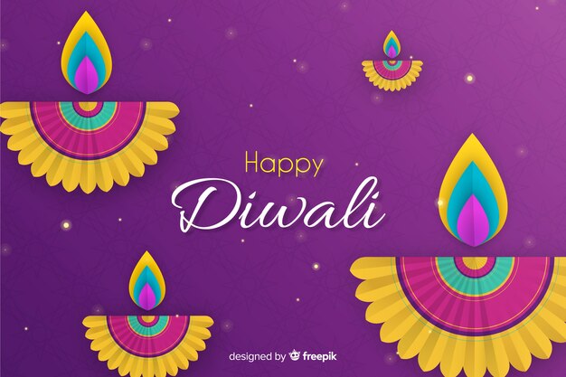 Flaches design von diwali verkauf mit steigung