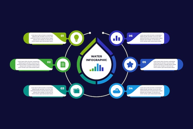 Flaches Diagramm Infografik-Präsentation für Unternehmen