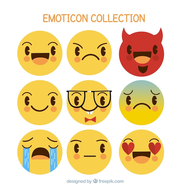 Flaches emoticon-reaktionskollektiv