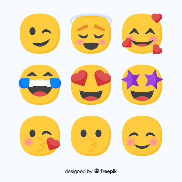 Flaches Emoticon-Reaktionskollektiv