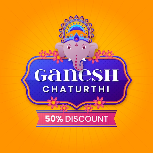 Flaches ganesh chaturthi verkaufskonzept