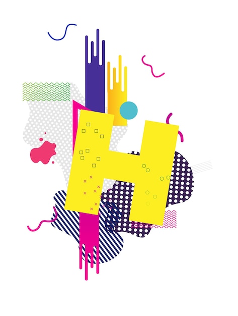 Flaches geometrisches Cover-Design Bunte Moderne Einfache Formenkomposition Futuristische Muster