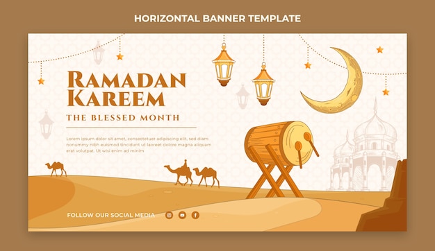 Flaches horizontales ramadan-banner
