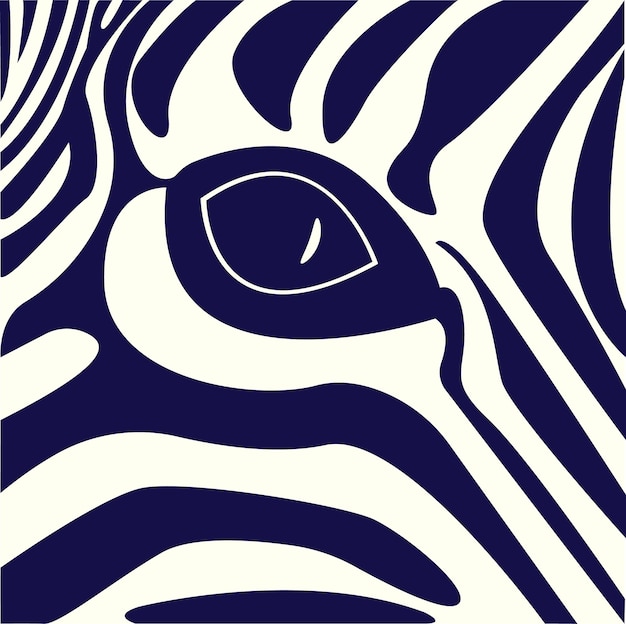 Flaches Illustrationsplakat des Zebraauges