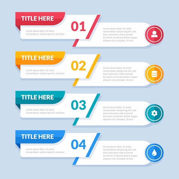 Flaches inhaltsverzeichnis infografik