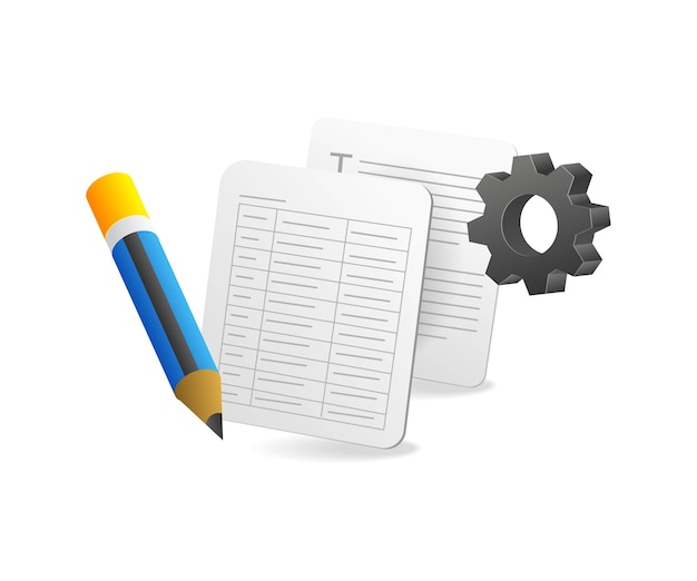 Flaches isometrisches 3D-Illustrationskonzept zum Erstellen von Datenformularen