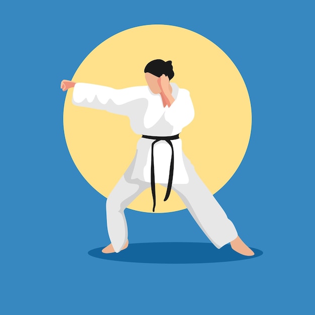 Flaches Karate-Design Karate-Design-Vektor