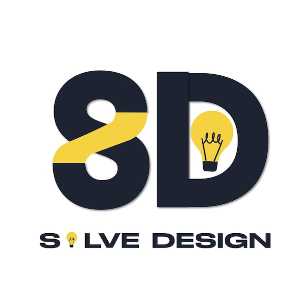 Vektor flaches logo von solve design oder sd idea