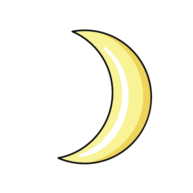 Flaches Mondsymbol Nachtsymbol Vektorillustration