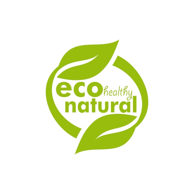 Vektor flaches naturkonzept-logo, bio-logo-design