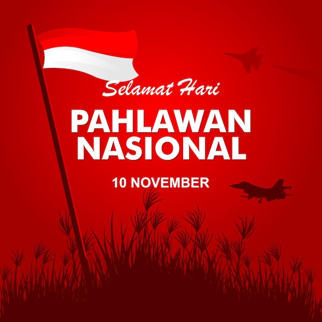 Flaches pahlawan heroes day-konzept