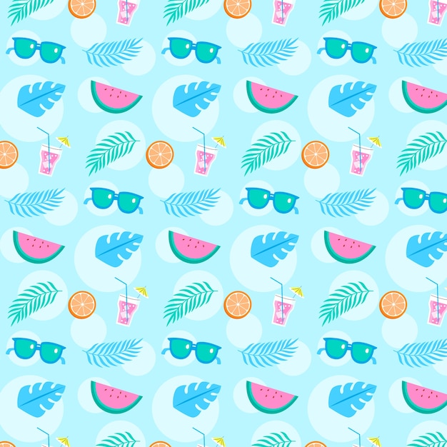 Flaches Pastellmusterdesign für die Sommersaison
