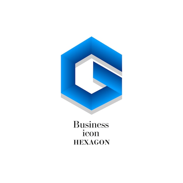 Flaches polygonales Hexagon-Logo-Vektor-Designkonzept Moderne graue Farbe einfaches geometrisches Symbol isoliert auf weißem Hintergrund