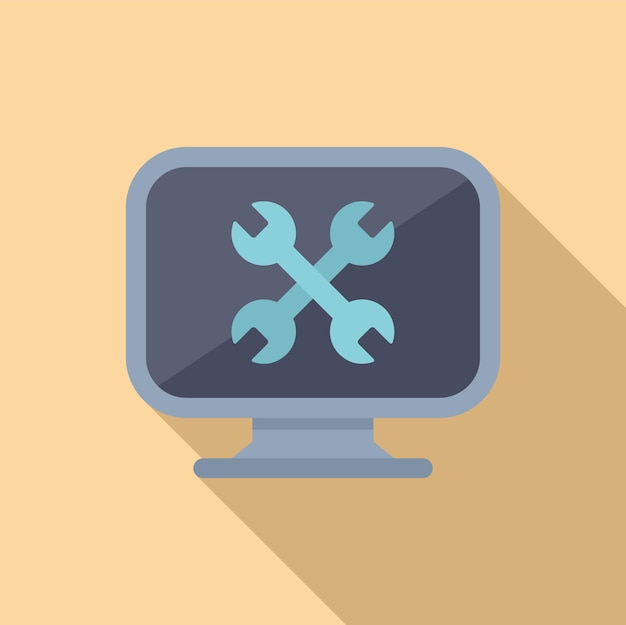 Flaches Symbol für Computerreparaturen
