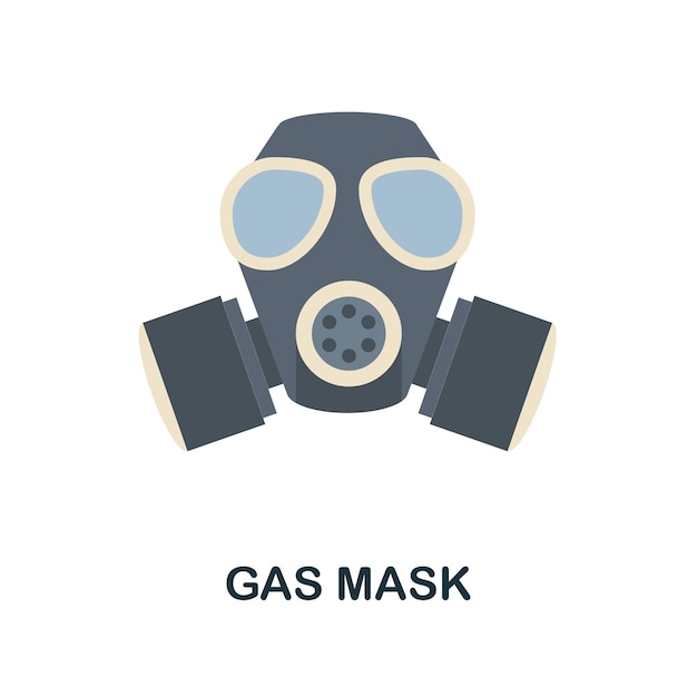 Flaches symbol für gasmaske einfaches farbelement aus der waffensammlung symbol für kreative gasmaske für webdesign-vorlagen, infografiken und mehr