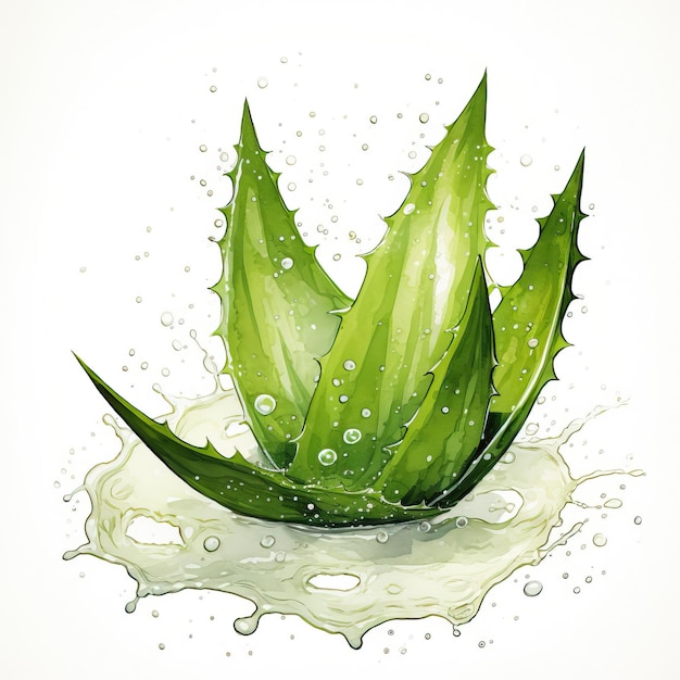 Vektor flaches vektor-logo aloe vera saft vektor weißer hintergrund