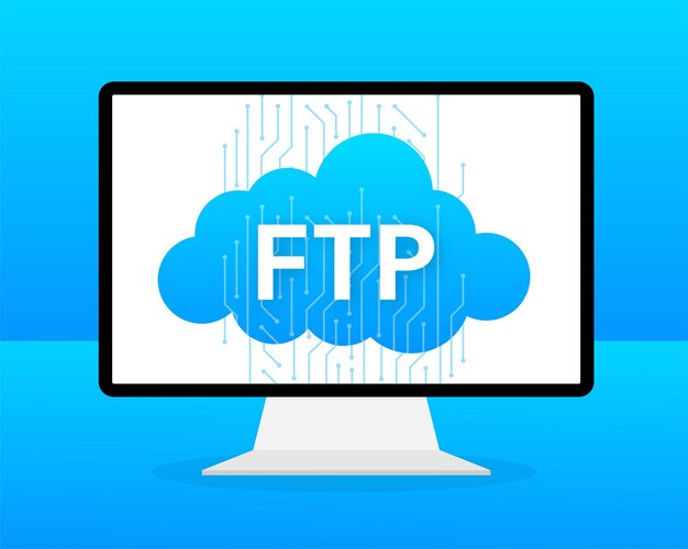 Flaches webbanner mit ftp