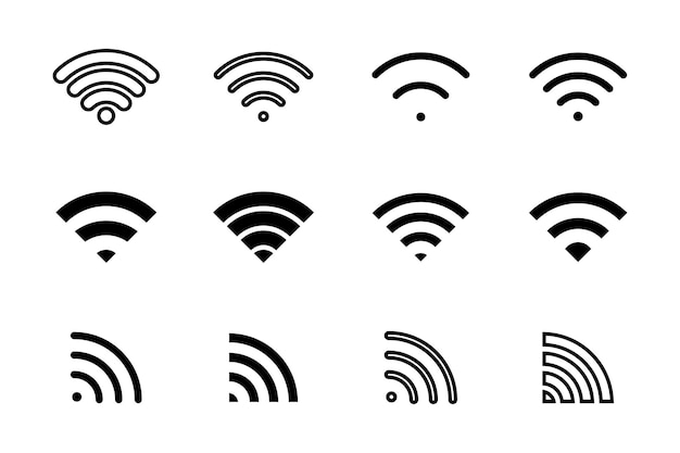 Flaches wlan-signal-icon-set