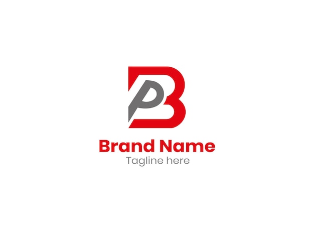 Flachgestalttes bp- und pb-Buchstaben-Monogramm-Logo