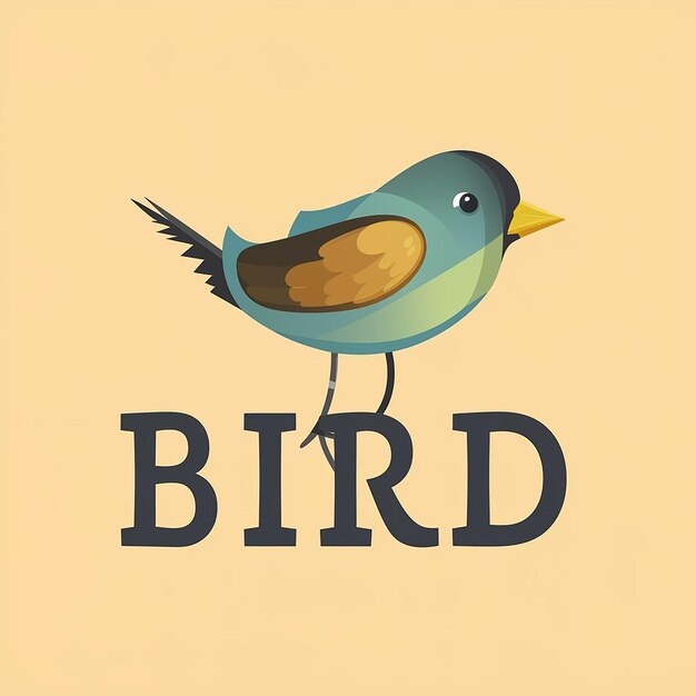 Flachgestalttes Vogel-Logo