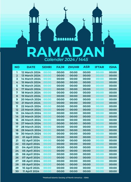 Vektor flachkalender für den ramadan