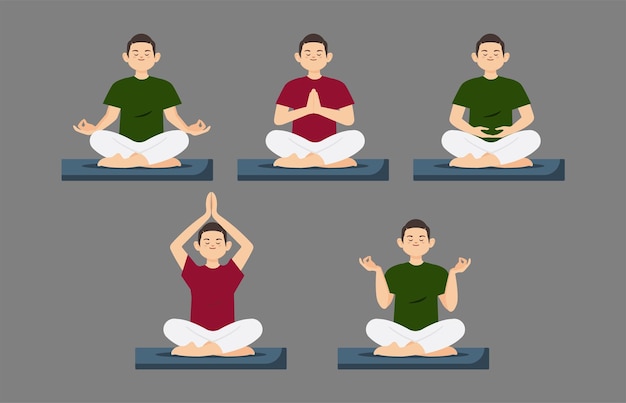 Flachmenschen meditieren illustration yoga