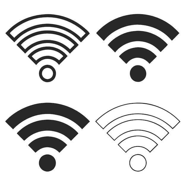 Flachsatz von Wi-Fi-Symbolen, Internet-Ikonen ohne Krieg