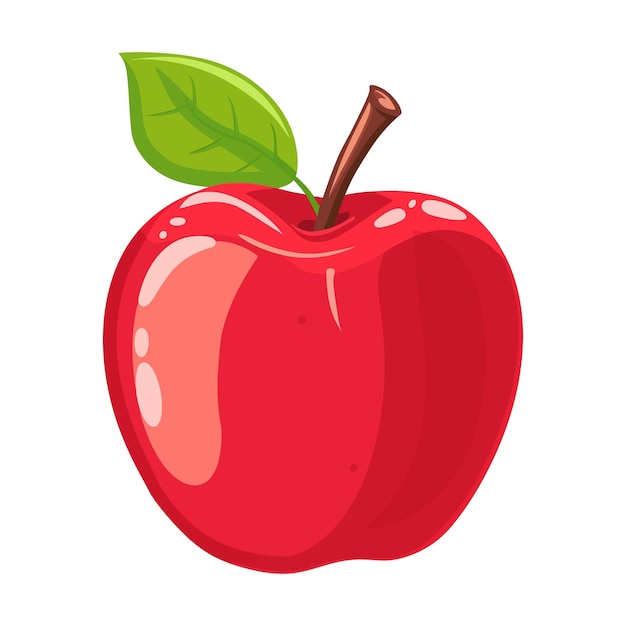 Flachvektorillustration der roten Apfelfrucht