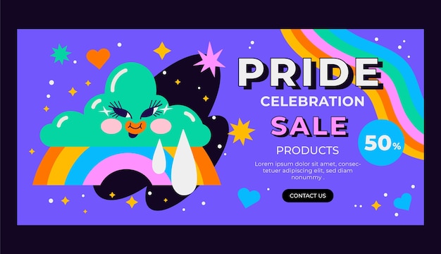 Flachverkaufs-Banner-Vorlage für Pride-Monatsfeiern
