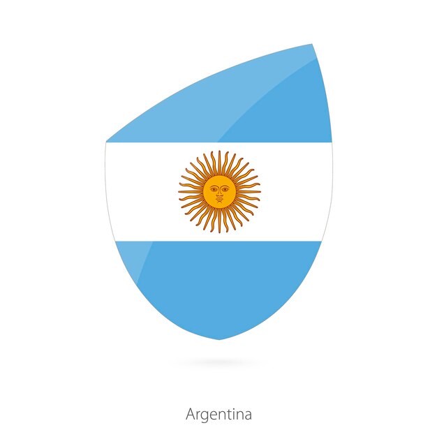 Flagge argentiniens im stil der rugby-ikone