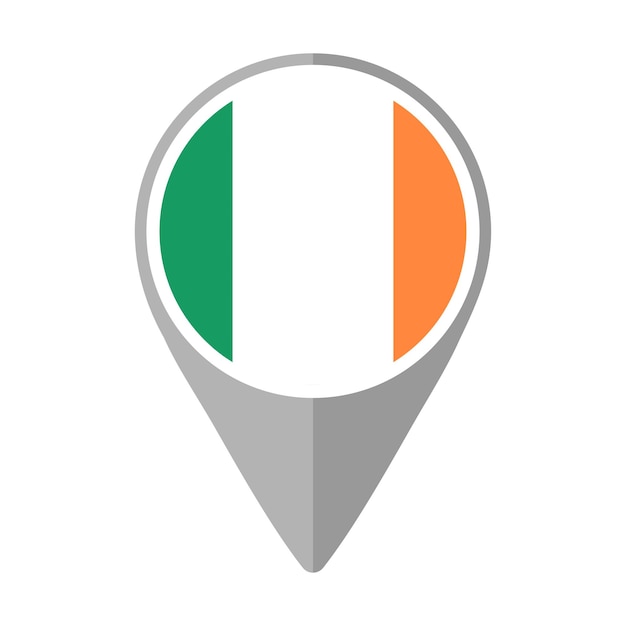 Flagge auf dem Standort-Pin Irland