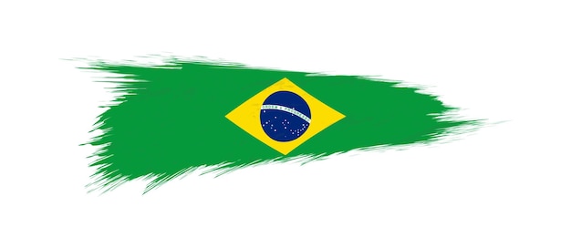 Vektor flagge brasiliens im grunge-pinselstrich
