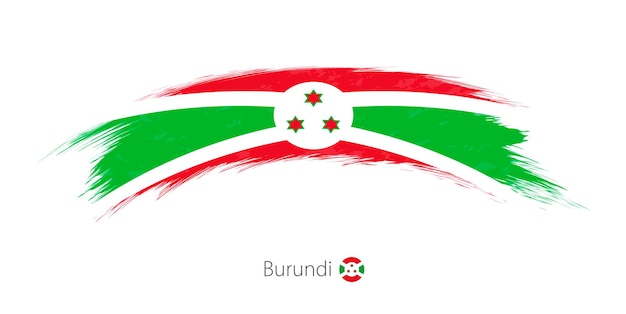 Flagge burundis in abgerundetem grunge-pinselstrich. vektor-illustration.
