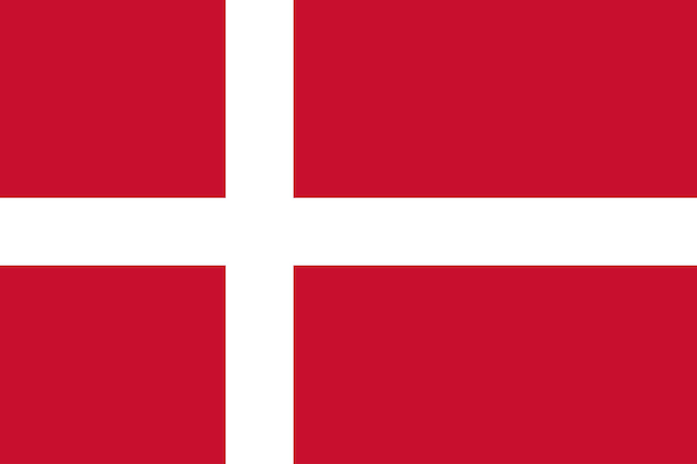 Flagge Dänemarks Standardfarbe Standardgröße Eine rechteckige Flagge Digitale Illustration Vektorflach