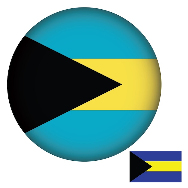 Vektor flagge der bahamas runde form