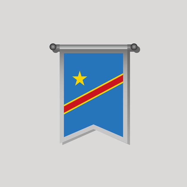 Flagge der demokratischen republik kongo