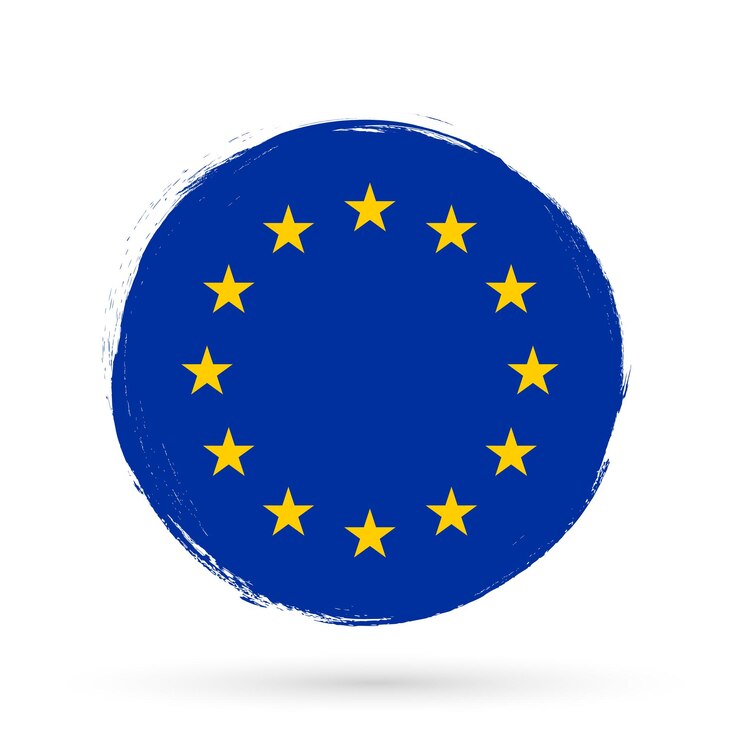 Flagge der Europäischen Union mit Grunge-Pinsel